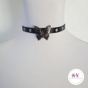 Black choker with butterfly Decor